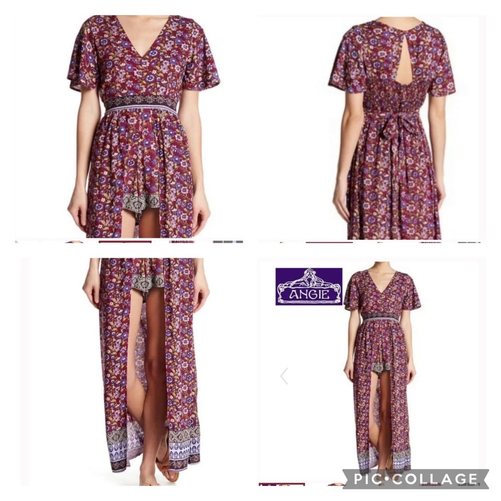 Angie boho jumpsuit/ romper with maxi skirt size medium light airy
